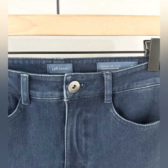 J. Jill Denim Premium Flex High Rise Leggings Dark Wash Size 6 - Picture 6 of 7